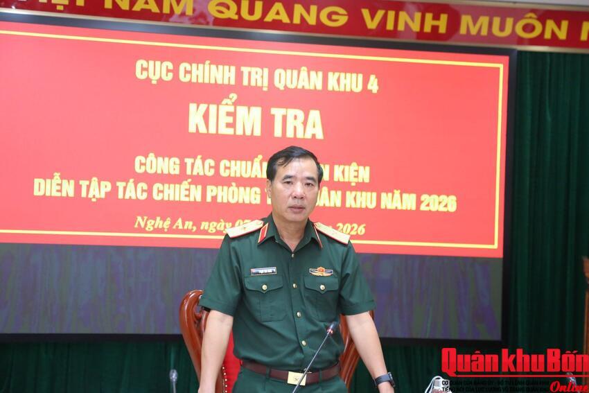 Cục Chính trị Quân khu 4: Chỉ đạo chuẩn bị tốt văn kiện diễn tập