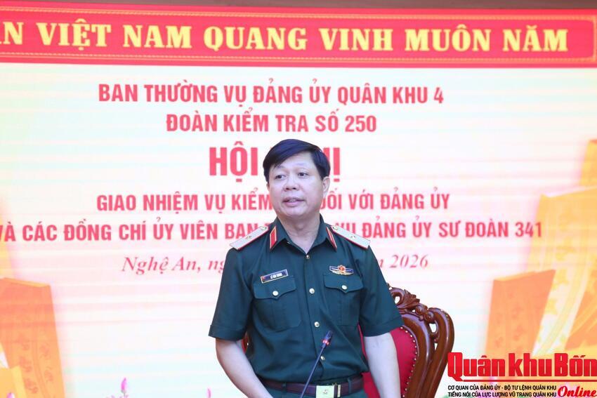 Giao nhiệm vụ kiểm tra đối với Đảng ủy Sư đoàn 341