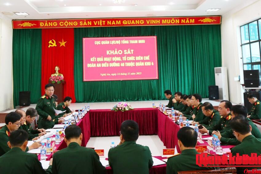 Bộ Tổng Tham mưu khảo sát kết quả hoạt động và tổ chức biên chế tại Đoàn An điều dưỡng 40, Quân khu 4