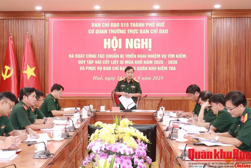 Bộ Chỉ huy Quân sự thành phố Huế: Chuẩn bị tốt tìm kiếm, quy tập hài cốt liệt sĩ mùa khô 2025 – 2026