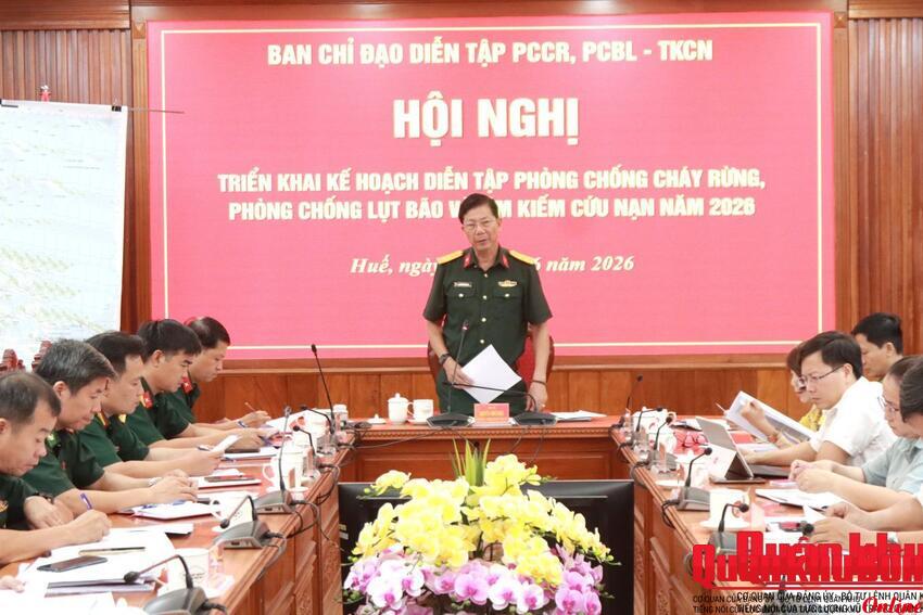 Triển khai kế hoạch diễn tập phòng cháy, chữa cháy rừng, phòng chống bão lụt và tìm kiếm cứu nạn năm 2026