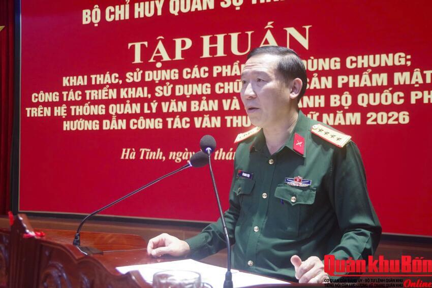 Bộ Chỉ huy Quân sự tỉnh Hà Tĩnh khai mạc tập huấn khai thác, sử dụng các phần mềm dùng chung