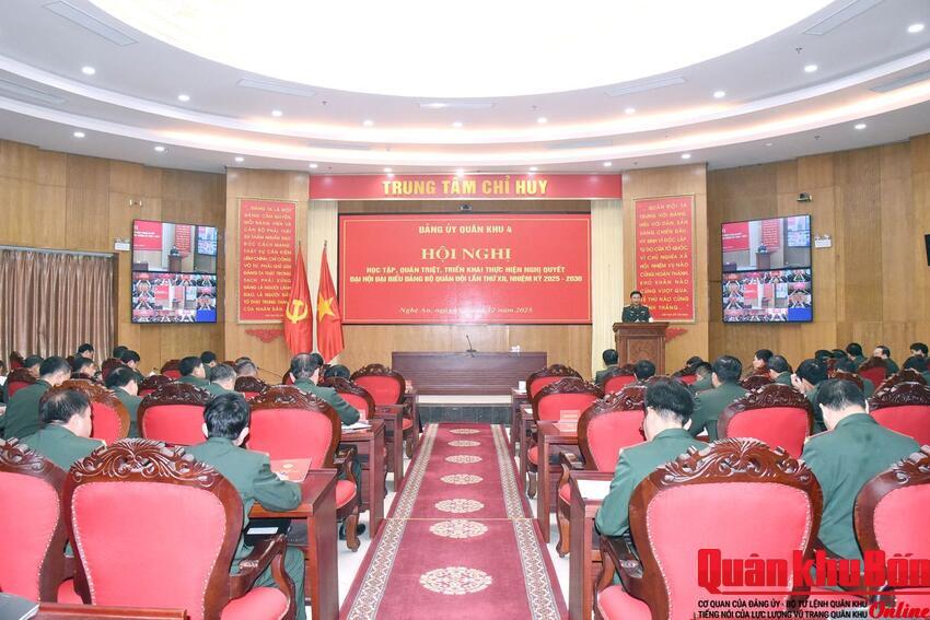 Đảng ủy Quân khu 4 học tập, quán triệt Nghị quyết Đại hội Đảng bộ Quân đội lần thứ XII