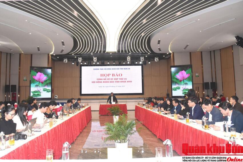 Nghệ An: Họp báo về Kỳ họp thứ 35, Hội đồng nhân dân tỉnh khóa XVIII