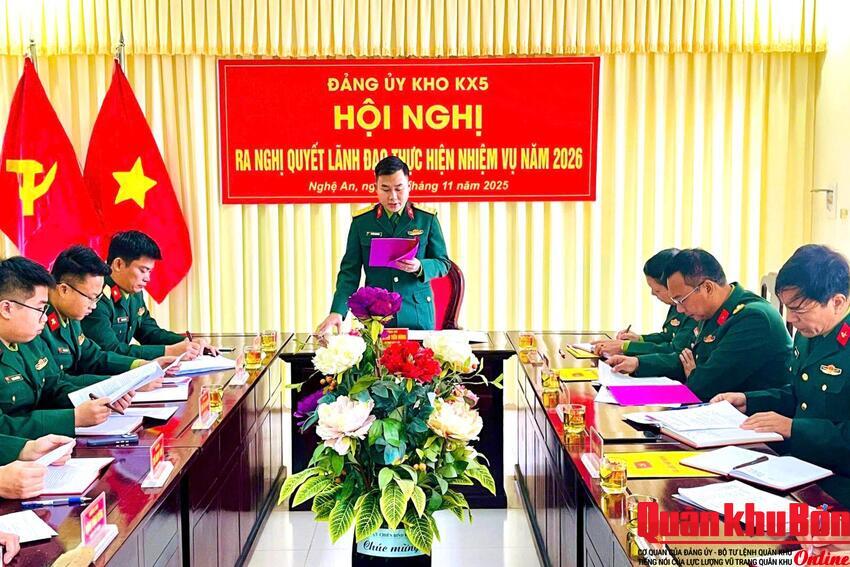 Đảng ủy Kho KX5 ra nghị quyết lãnh đạo nhiệm vụ năm 2026