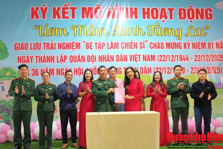 Kho K3 (Cục Hậu cần - Kỹ thuật Quân khu 4) ký kết mô hình “Ươm mầm xanh tương lai”