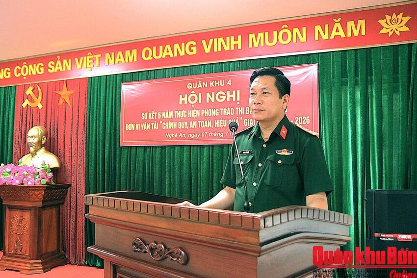 Quân khu 4: Sơ kết 5 năm thực hiện phong trào thi đua xây dựng đơn vị vận tải “chính quy, an toàn, hiệu quả”