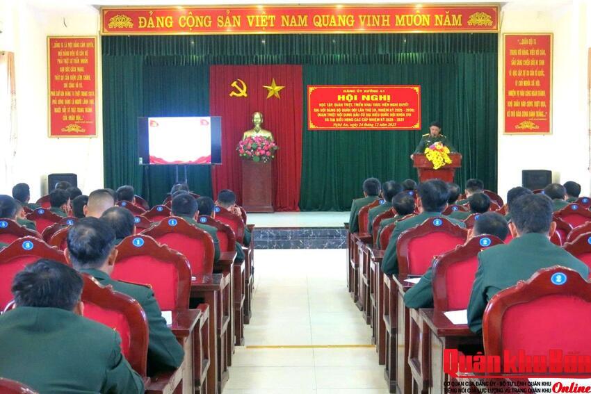 Đảng ủy Xưởng 41 (Cục Hậu cần - Kỹ thuật Quân khu 4) học tập, quán triệt, triển khai thực hiện Nghị quyết Đại hội Đảng bộ Quân đội lần thứ XII