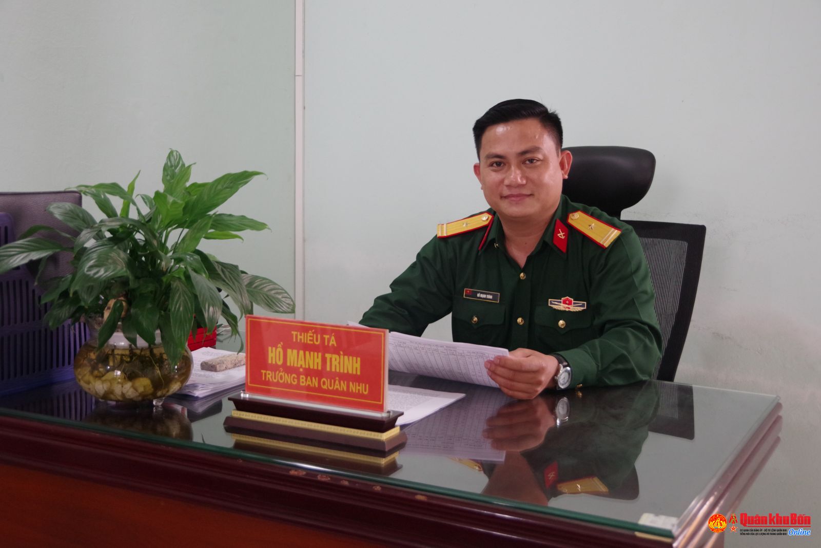 Trưởng Ban Quân nhu tận tâm với công việc