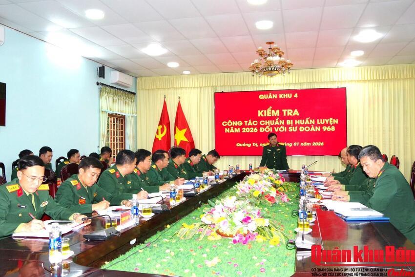 Quân khu 4 kiểm tra công tác chuẩn bị huấn luyện năm 2026