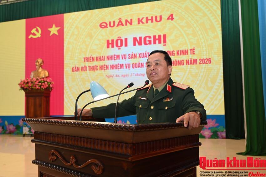 Quân khu 4: Triển khai nhiệm vụ  sản xuất, xây dựng kinh tế gắn với quân sự, quốc phòng năm 2026