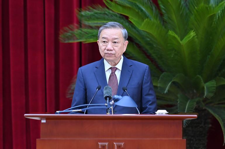 Tổng Bí thư Tô Lâm phát biểu bế mạc Hội nghị. (Ảnh ĐĂNG KHOA) a5-bnd-4804.jpg