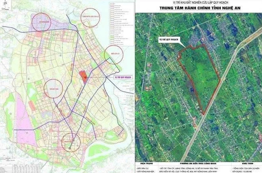 Nghệ An yêu cầu hạn chế giao dịch đất đai vùng quy hoạch Trung tâm Hành chính tỉnh - Ảnh 2.