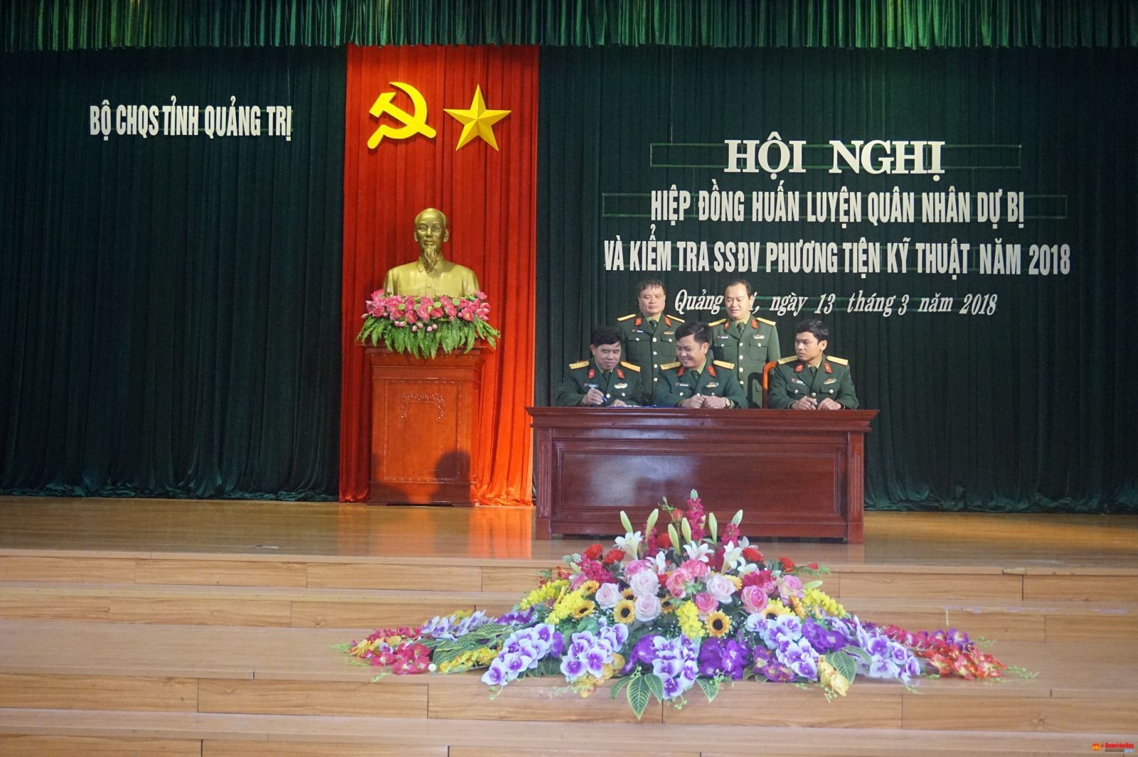Bộ CHQS tỉnh Quảng Trị tổ chức hiệp đồng huấn luyện, kiểm tra sẵn sàng động viên quân nhân dự bị và phương tiện kỹ thuật năm 2018