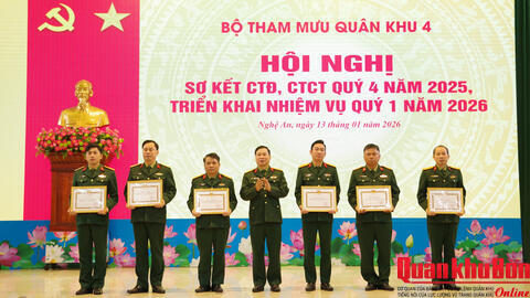 Bộ Tham mưu Quân khu 4 triển khai nhiệm vụ quý I năm 2026