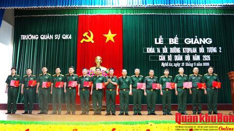 Trường Quân sự Quân khu 4: Bế giảng Khóa 14 bồi dưỡng kiến thức Quốc phòng  - An ninh đối tượng 2 năm 2026.