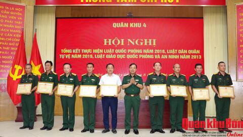 Quân khu 4: Thực hiện hiệu quả Luật Quốc phòng, Luật Dân quân tự vệ, Luật Giáo dục quốc phòng và an ninh.