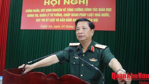 Trung tướng Hà Thọ Bình, Tư lệnh Quân khu 4 dự, chỉ đạo Hội nghị đánh giá công tác giáo dục chính trị, quản lý tư tưởng và bảo đảm an toàn tại Sư đoàn 324