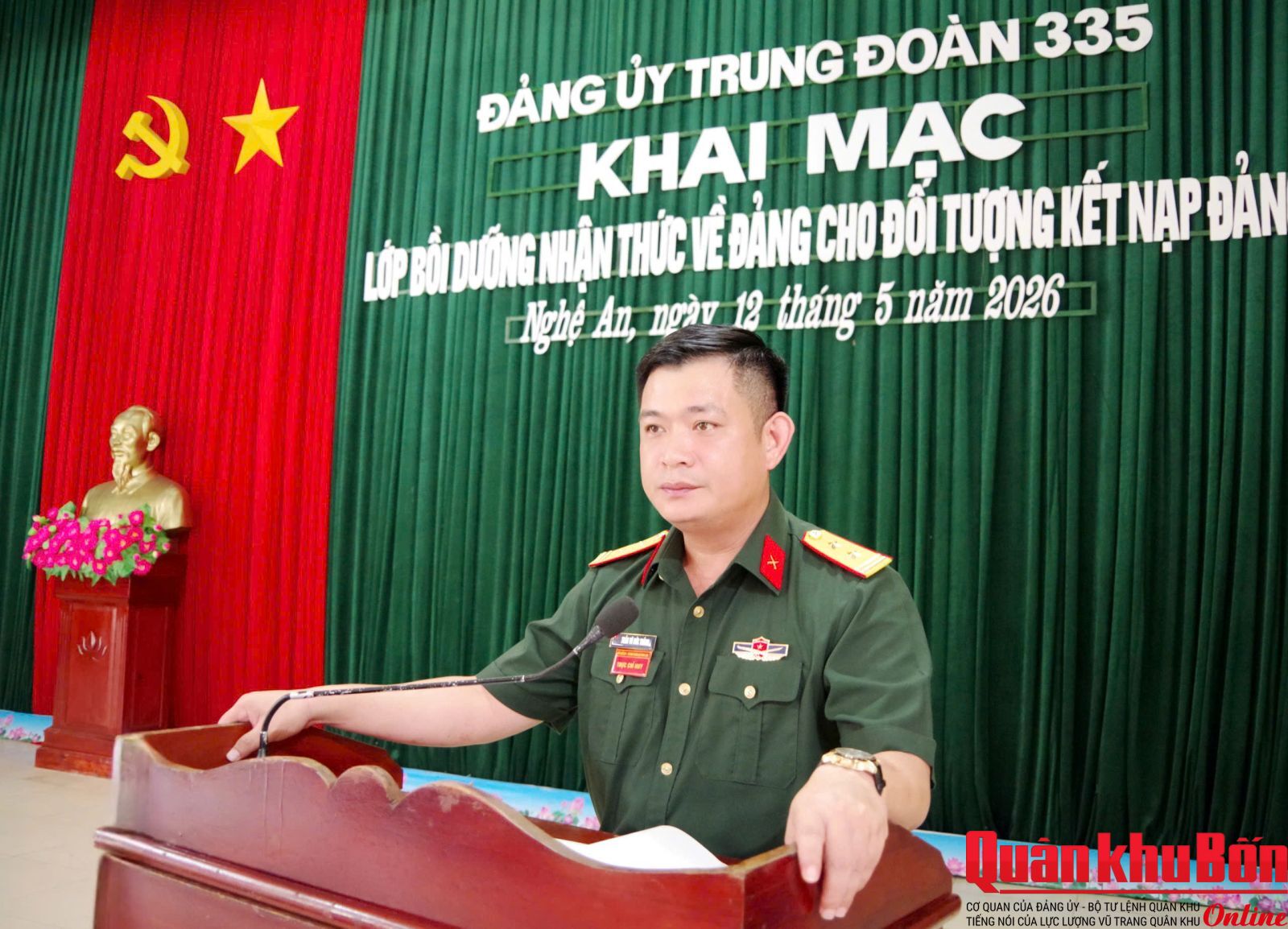 Trung đoàn 335 (Sư đoàn 324, Quân khu 4): Khai mạc lớp bồi dưỡng nhận thức về Đảng năm 2026