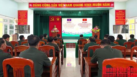 Bế mạc tập huấn công tác tham mưu hậu cần và công tác tăng gia sản xuất cho Bộ CHQS tỉnh Savannakhet (Lào)