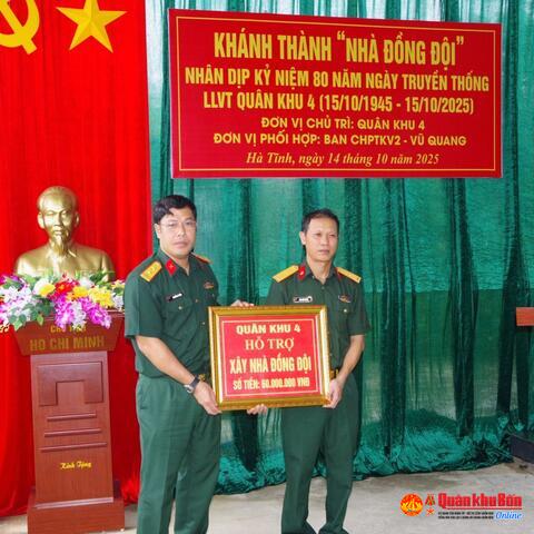 Khánh thành  2 “Nhà đồng đội” cho quân nhân có hoàn cảnh khó khăn tại Hà Tĩnh