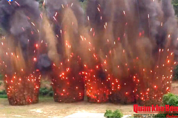 Kho K3 (Cục Hậu cần - Kỹ thuật Quân khu 4) hủy nổ thành công 18,43 tấn đạn cấp 5 và cấp 5 nguy hiểm năm 2025