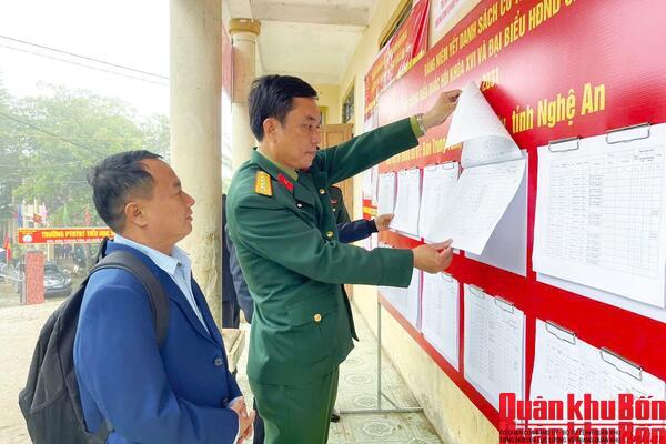 Bộ Chỉ huy Quân sự tỉnh Nghệ An kiểm tra công tác chuẩn bị bầu cử tại các xã Na Loi, Nậm Cắn, Huồi Tụ