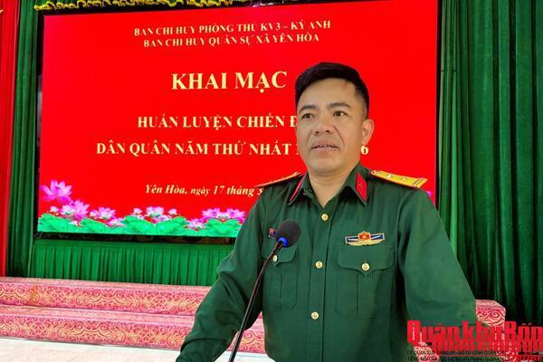 Xã Yên Hòa (Hà Tĩnh) khai mạc huấn luyện chiến đấu dân quân năm thứ nhất năm 2026