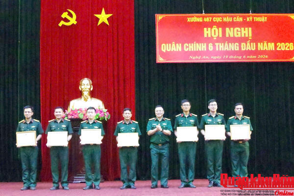 Đảng ủy Xưởng 467 (Cục Hậu cần - Kỹ thuật Quân khu 4) lãnh đạo thực hiện tốt nhiệm vụ 6 tháng đầu năm 2026