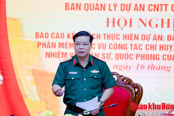 Quân khu 4 triển khai thực hiện dự án trang thiết bị, phần mềm phục vụ nhiệm vụ quân sự, quốc phòng