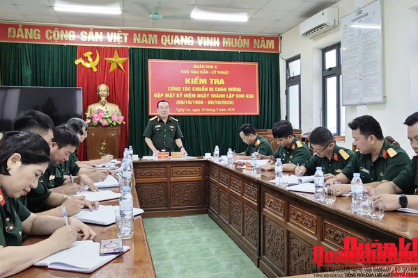 Cục Hậu cần - Kỹ thuật Quân khu 4 kiểm tra công tác chuẩn bị Lễ kỷ niệm 70 năm Ngày truyền thống Kho K55