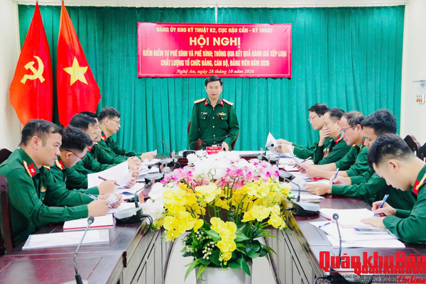 Đảng ủy Kho Kỹ thuật K2, Cục Hậu cần - Kỹ thuật Quân khu 4: Hội nghị đánh giá, xếp loại chất lượng tổ chức Đảng, cán bộ, đảng viên