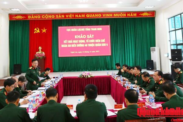 Bộ Tổng Tham mưu khảo sát kết quả hoạt động và tổ chức biên chế tại Đoàn An điều dưỡng 40, Quân khu 4