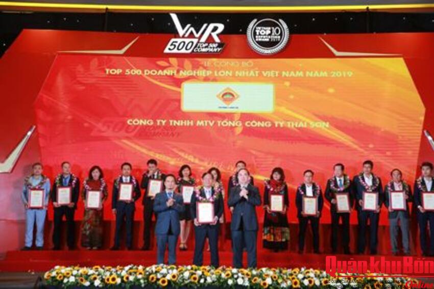 Tổng Công ty Thái Sơn nằm trong top 500 doanh nghiệp lớn nhất Việt Nam