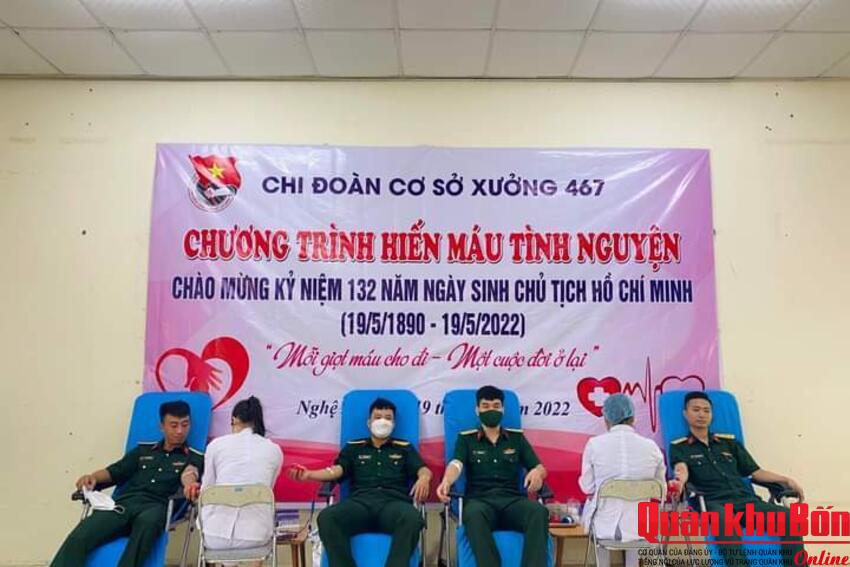 Hiến máu nhân đạo - Nghĩa cử cao đẹp của cán bộ, đoàn viên thanh niên Chi đoàn cơ sở Xưởng 467