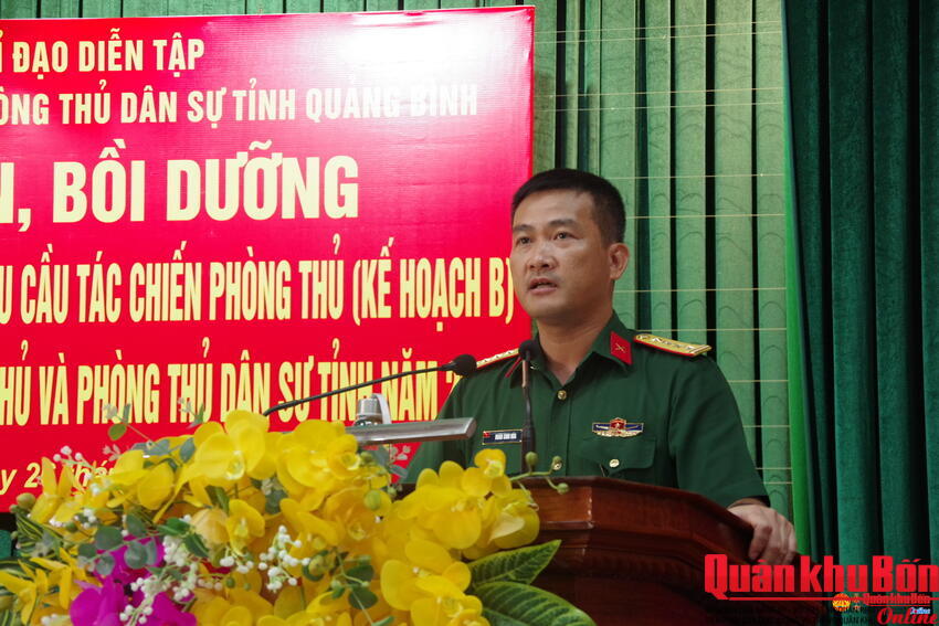 Tỉnh Quảng Bình: Bồi dưỡng các nội dung diễn tập khu vực phòng thủ