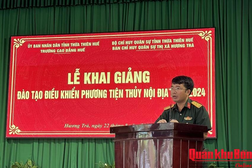 Ban Chỉ huy Quân sự thị xã Hương Trà: Khai giảng Lớp đào tạo điều khiển phương tiện thủy nội địa