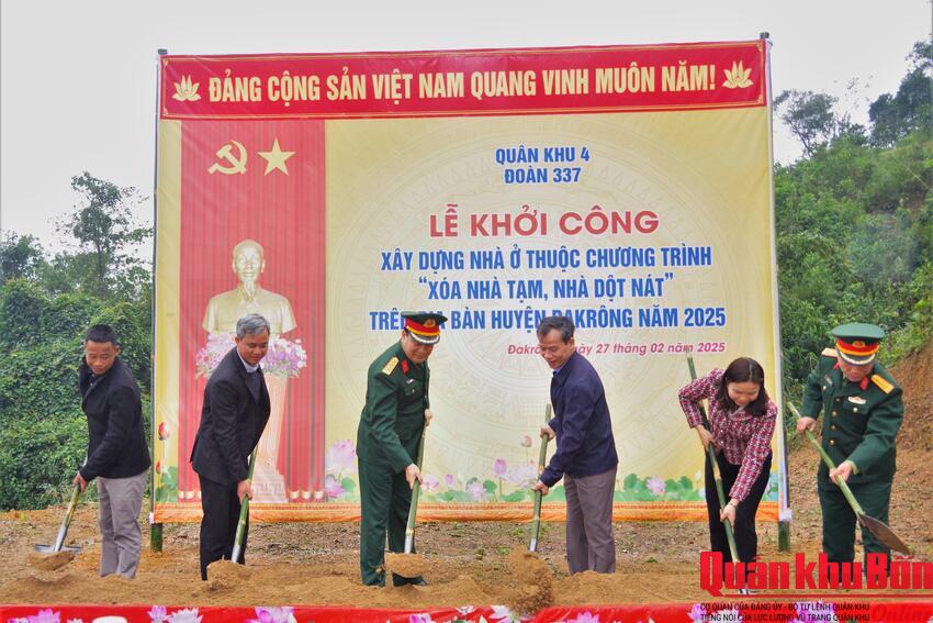Đoàn Kinh tế - Quốc phòng 337: Khởi công xây dựng 06 công trình xóa nhà tạm, nhà dột nát