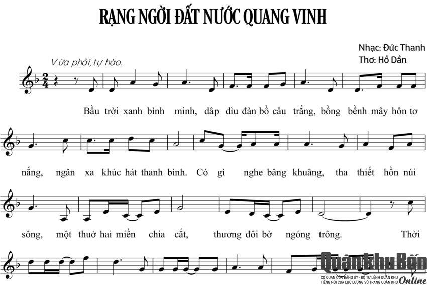Giới thiệu ca khúc mới: Rạng ngời đất nước Quang vinh