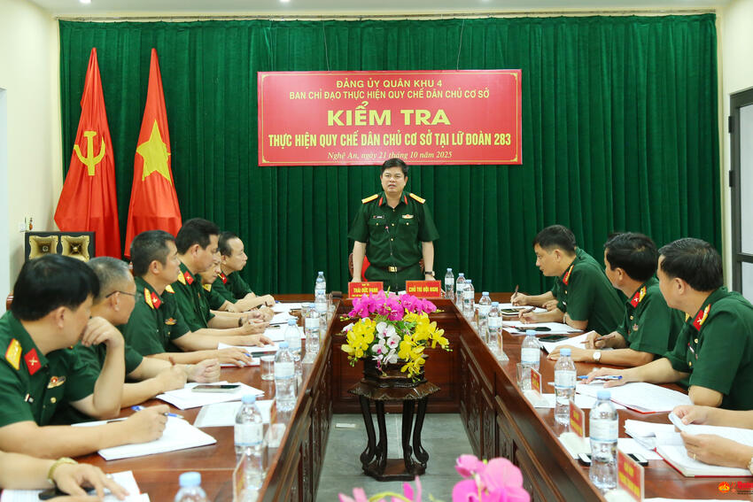 Quân khu 4: Kiểm tra Quy chế dân chủ ở cơ sở tại Lữ đoàn 283