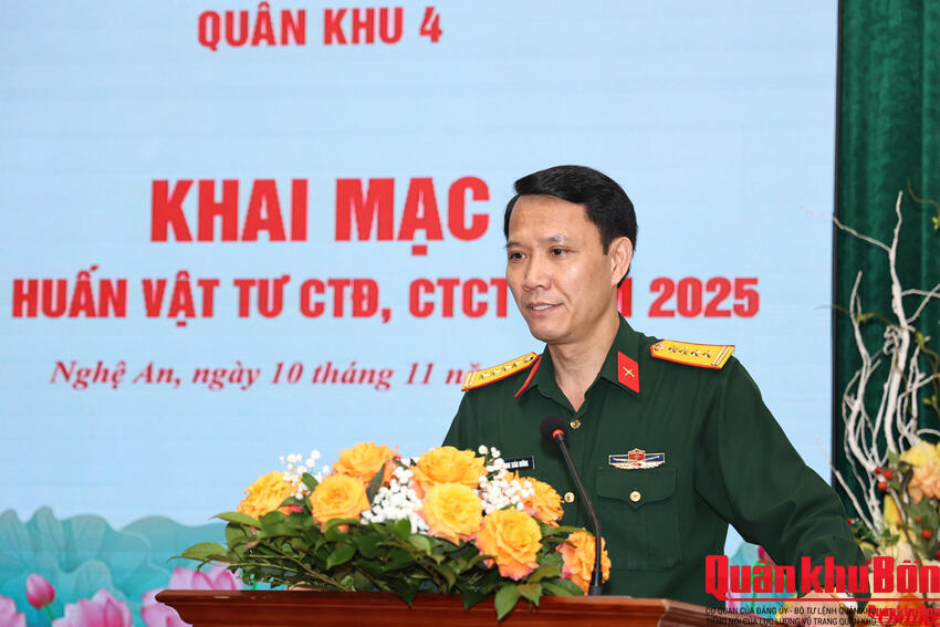Quân khu 4: Khai mạc tập huấn vật tư công tác Đảng, công tác chính trị năm 2025
