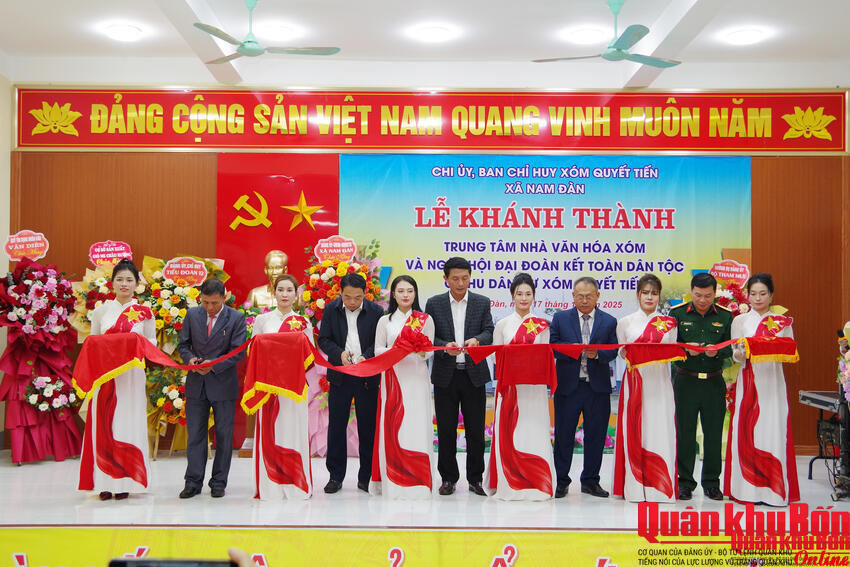 Bộ Tham mưu Quân khu 4 khánh thành công trình Nhà văn hóa “Sáng - Xanh - Sạch - Đẹp” thắm tình quân dân