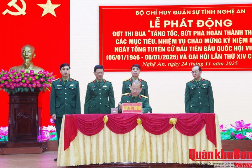 Bộ Chỉ huy Quân sự tỉnh Nghệ An phát động thi đua “tăng tốc, bứt phá”