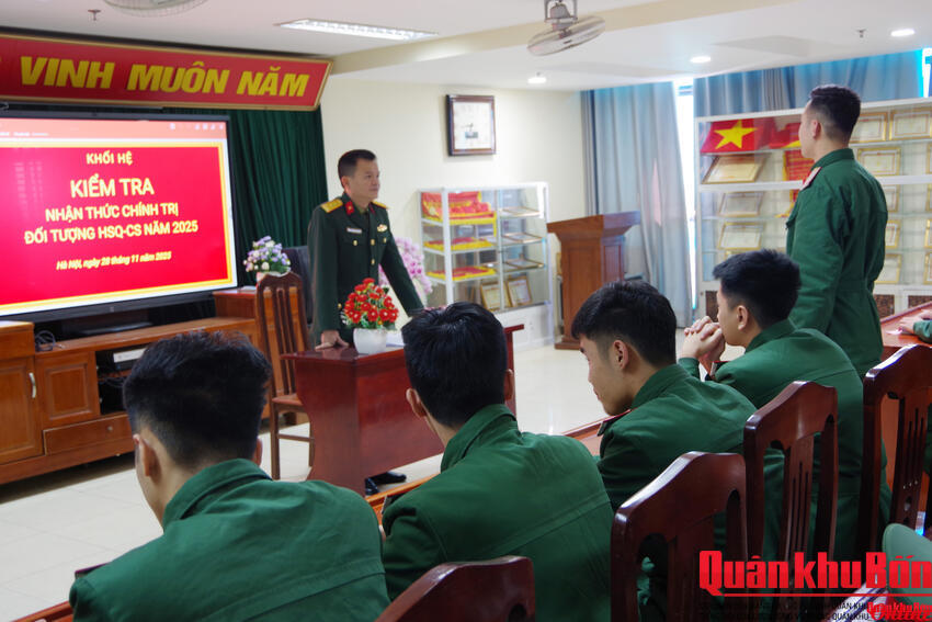 Khối các Hệ, Học viện Chính trị: Kiểm tra nhận thức chính trị cho hạ sĩ quan, binh sĩ năm 2025