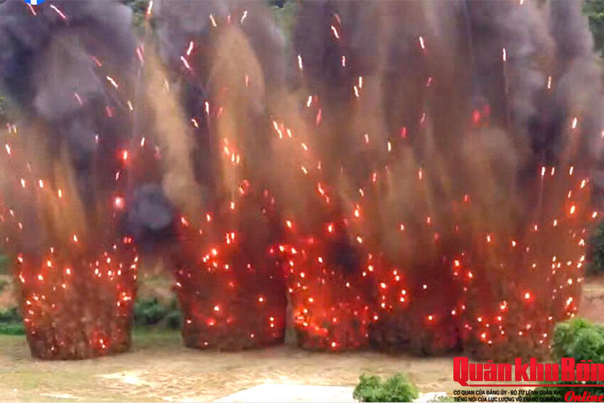 Kho K3 (Cục Hậu cần - Kỹ thuật Quân khu 4) hủy nổ thành công 18,43 tấn đạn cấp 5 và cấp 5 nguy hiểm năm 2025