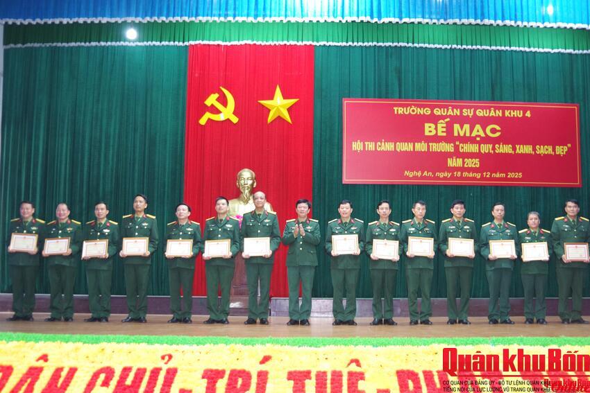 Trường Quân sự Quân khu 4: Bế mạc Hội thi cảnh quan môi trường “Chính quy, sáng, xanh, sạch, đẹp”