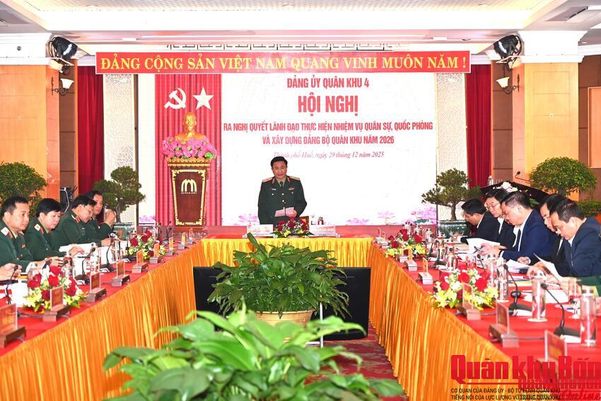 Đảng ủy Quân khu 4: Ra Nghị quyết lãnh đạo thực hiện nhiệm vụ Quân sự, Quốc phòng và xây dựng Đảng bộ năm 2026
