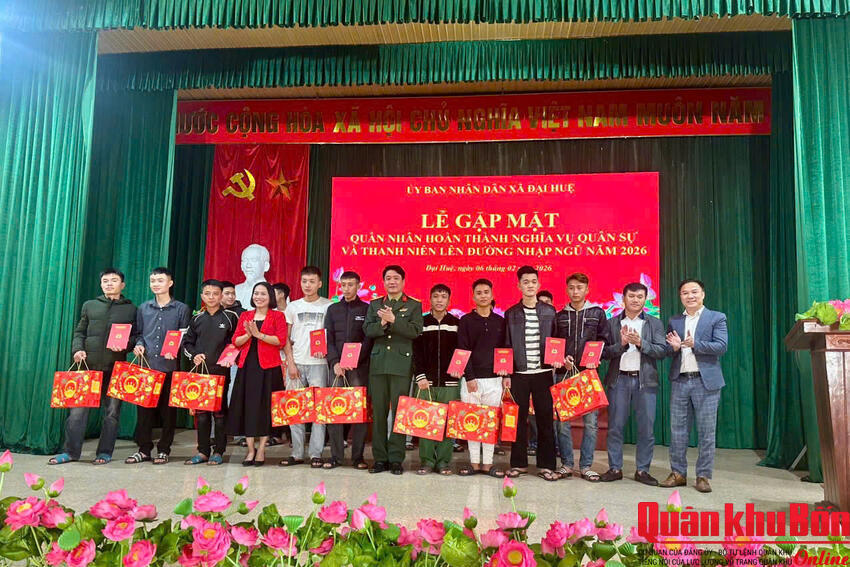 Xã Đại Huệ, tỉnh Nghệ An gặp mặt quân nhân xuất ngũ, động viên thanh niên nhập ngũ năm 2026