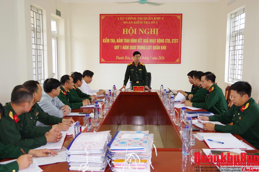 Quân khu 4 kiểm tra công tác Đảng, công tác chính trị tại Bộ Chỉ huy Quân sự tỉnh Thanh Hóa