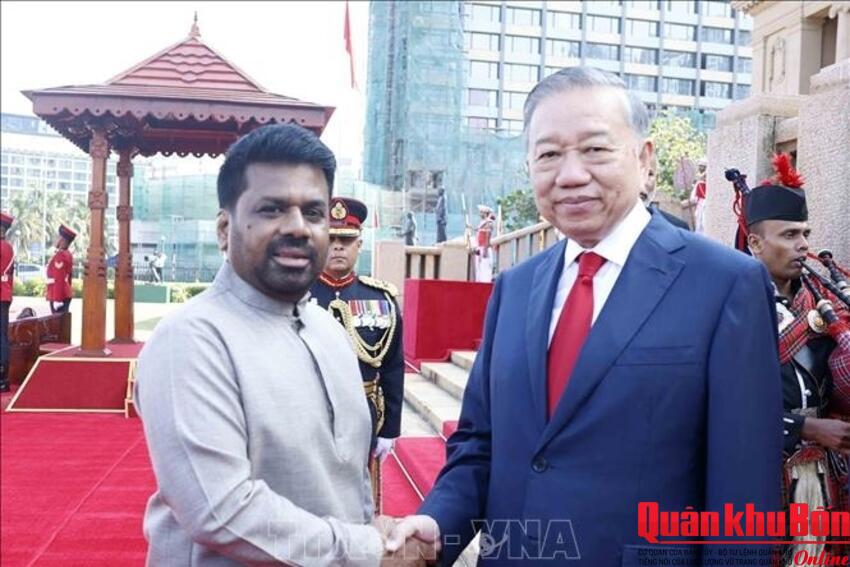 Lễ đón Tổng Bí thư, Chủ tịch nước Tô Lâm thăm cấp Nhà nước tới Sri Lanka